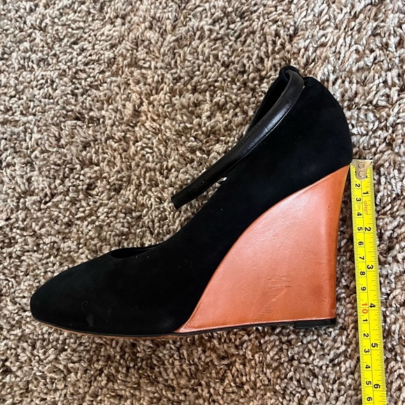 Celine black suede and brown leather wedges - Picture 13 of 17
